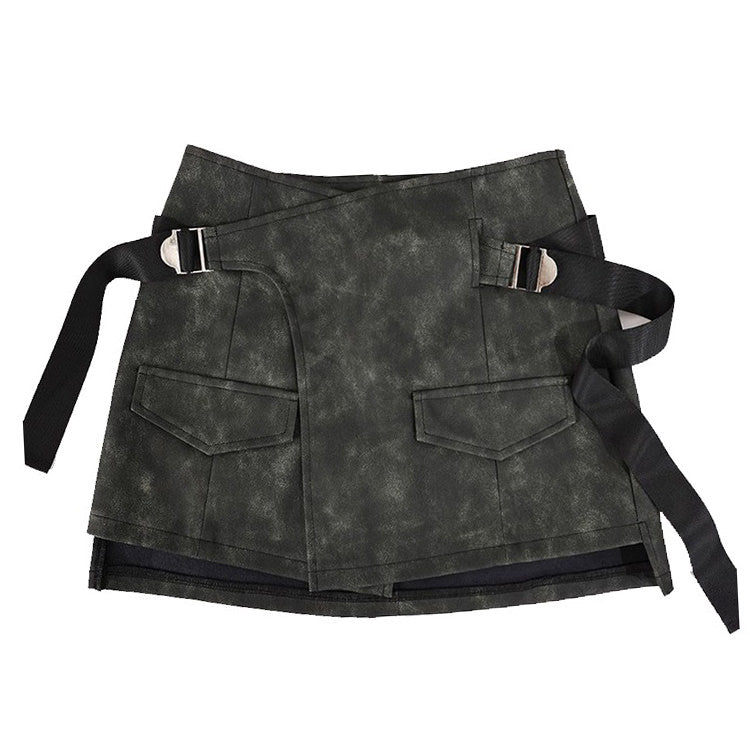 VILZSTUDIOS Edgy wrap skirt with safety belt