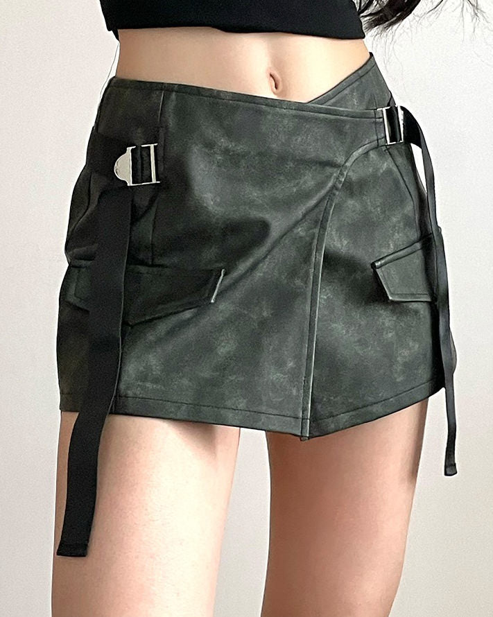 VILZSTUDIOS Edgy wrap skirt with safety belt