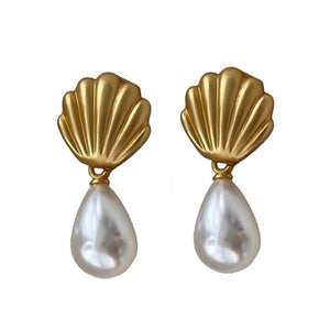 VILZSTUDIOS Elegant drop earrings with shell pearls