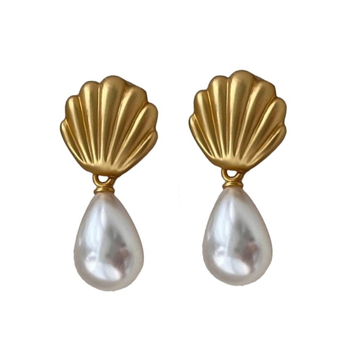 VILZSTUDIOS Elegant drop earrings with shell pearls