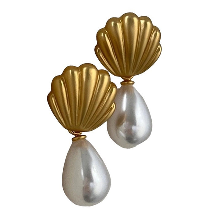 VILZSTUDIOS Elegant drop earrings with shell pearls