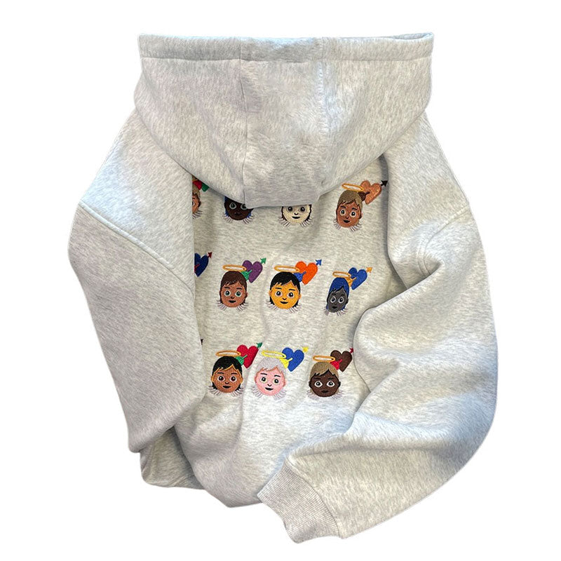 VILZSTUDIOS Embroidered hoodie with angel emoji design