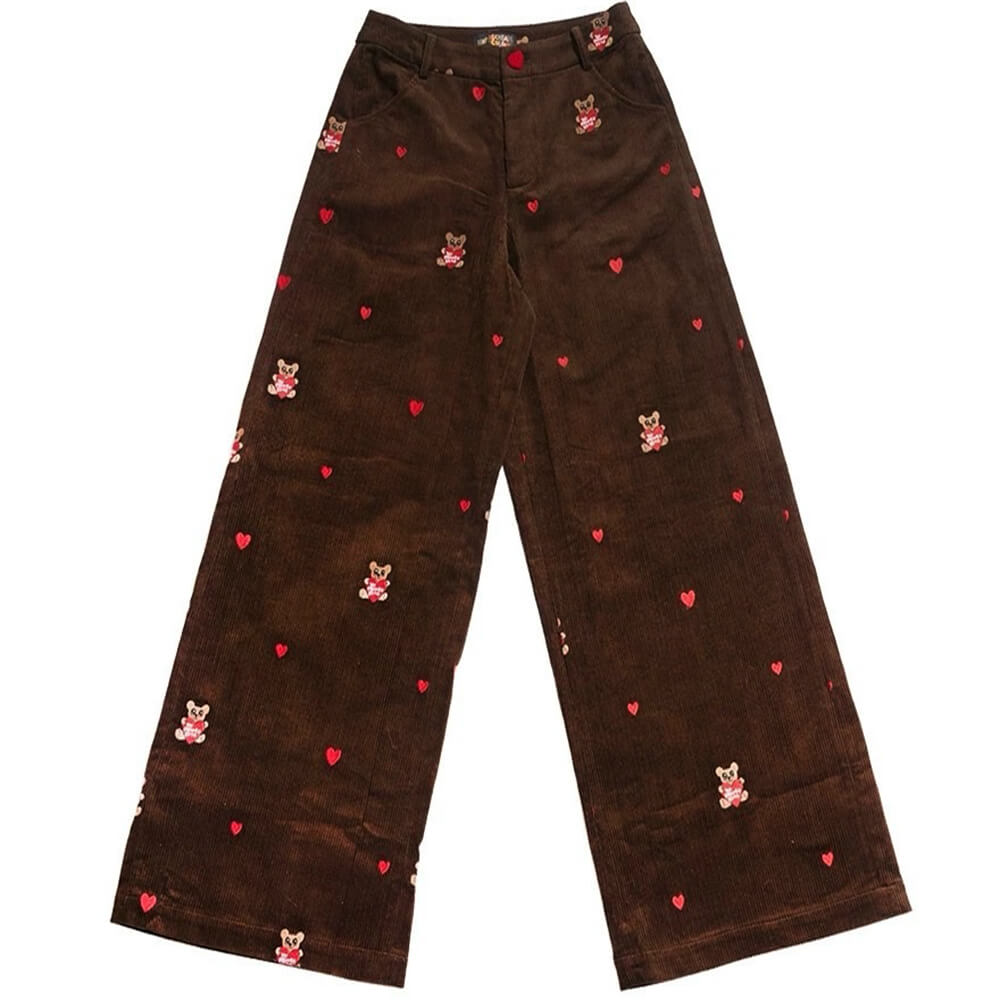 VILZSTUDIOS Embroidered corduroy trousers for streetwear style