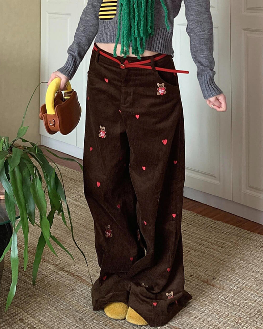 VILZSTUDIOS Embroidered corduroy trousers for streetwear style