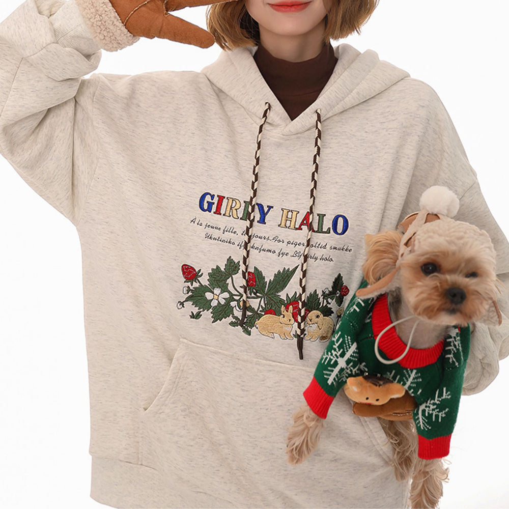 VILZSTUDIOS Embroidered oversized hoodie with bunny design