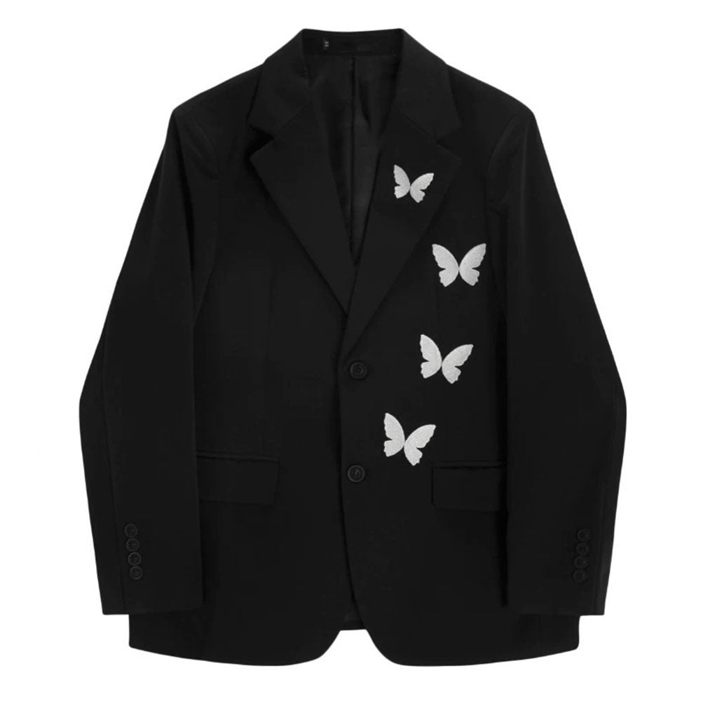 VILZSTUDIOS Black blazer with butterfly embroidery