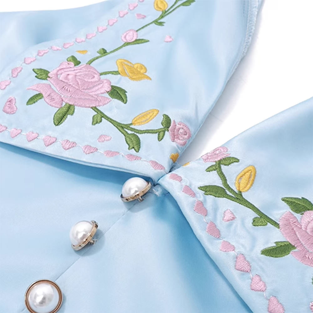 VILZSTUDIOS Embroidered satin vest with floral design