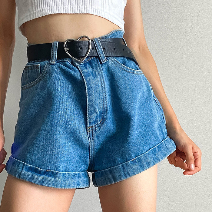 VILZSTUDIOS Koi fish embroidered denim shorts for trendy fashion