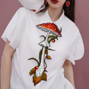 VILZSTUDIOS Embroidered necktie with mushroom design