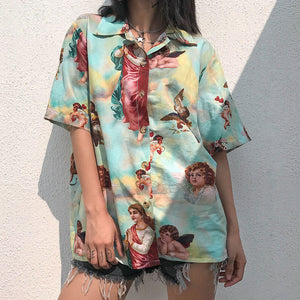 VILZSTUDIOS Ethereal Angel Graphic Shirt from VILZSTUDIOS