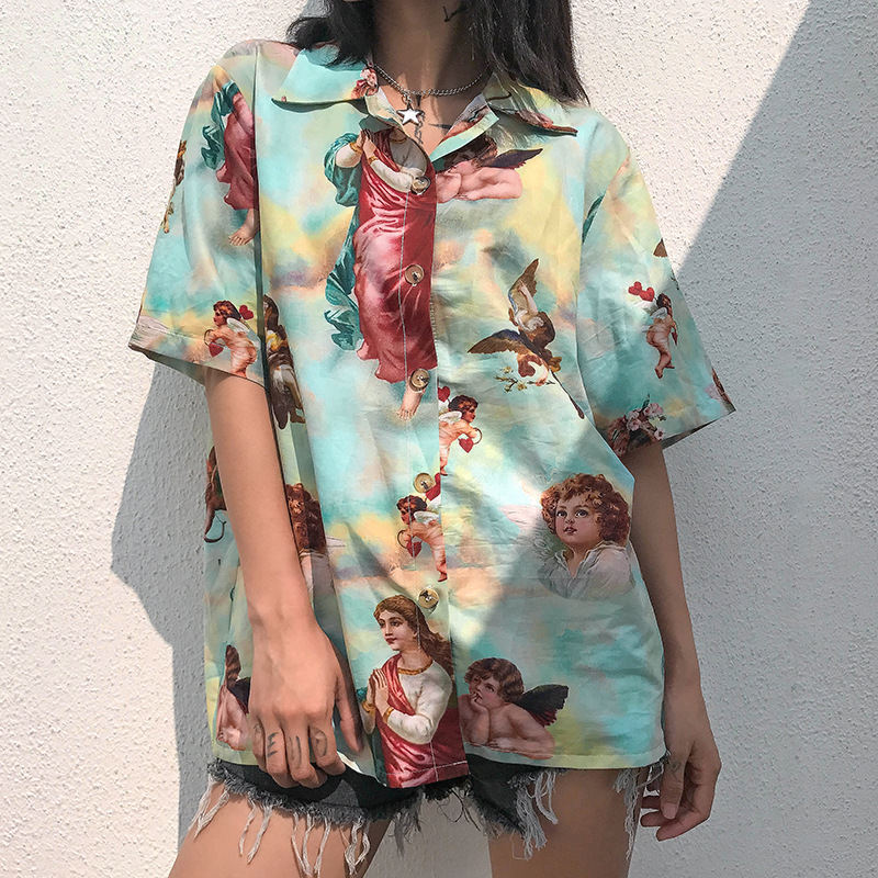 VILZSTUDIOS Ethereal Angel Graphic Shirt from VILZSTUDIOS