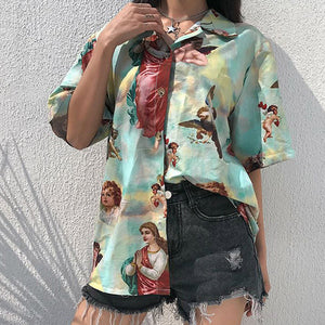 VILZSTUDIOS Ethereal Angel Graphic Shirt from VILZSTUDIOS