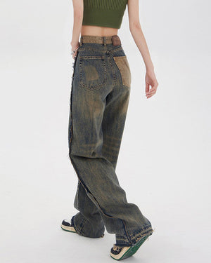 VILZSTUDIOS Faded jeans with contrast pocket for a trendy look
