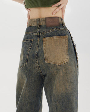 VILZSTUDIOS Faded jeans with contrast pocket for a trendy look