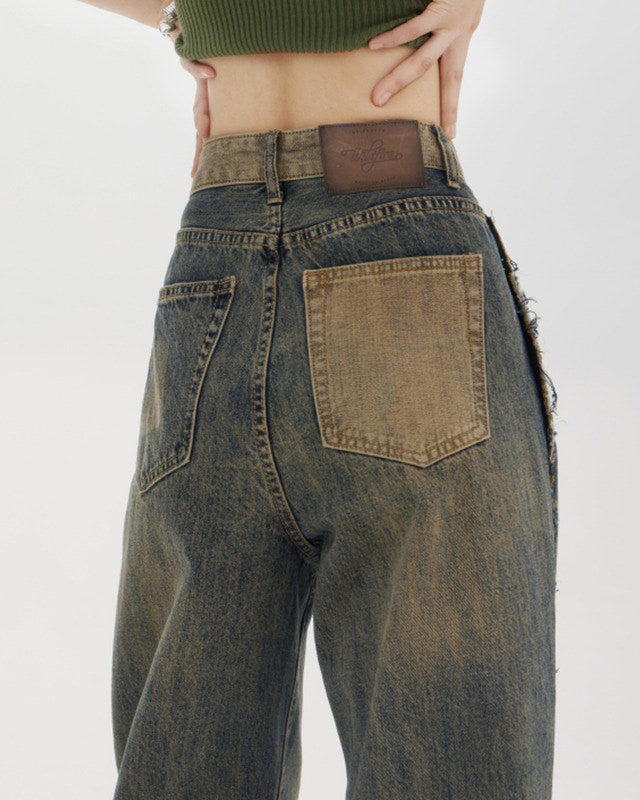 VILZSTUDIOS Faded jeans with contrast pocket for a trendy look