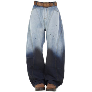 VILZSTUDIOS Faded gradient baggy jeans for streetwear fashion
