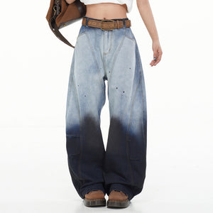 VILZSTUDIOS Faded gradient baggy jeans for streetwear fashion