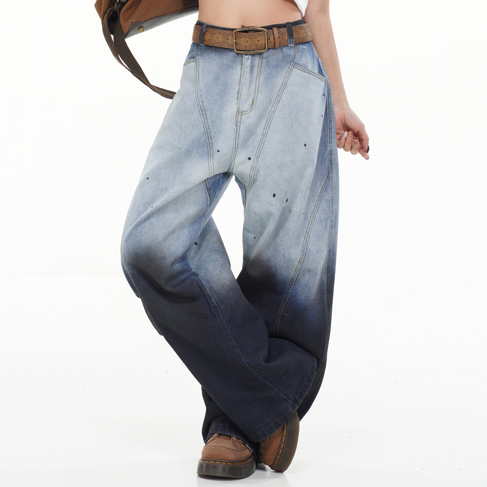 VILZSTUDIOS Faded gradient baggy jeans for streetwear fashion
