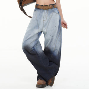 VILZSTUDIOS Faded gradient baggy jeans for streetwear fashion