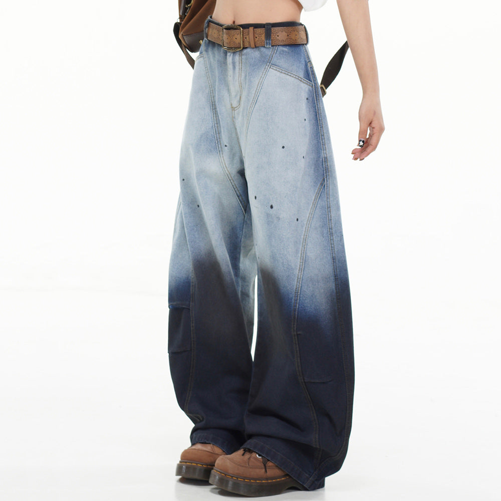 VILZSTUDIOS Faded gradient baggy jeans for streetwear fashion