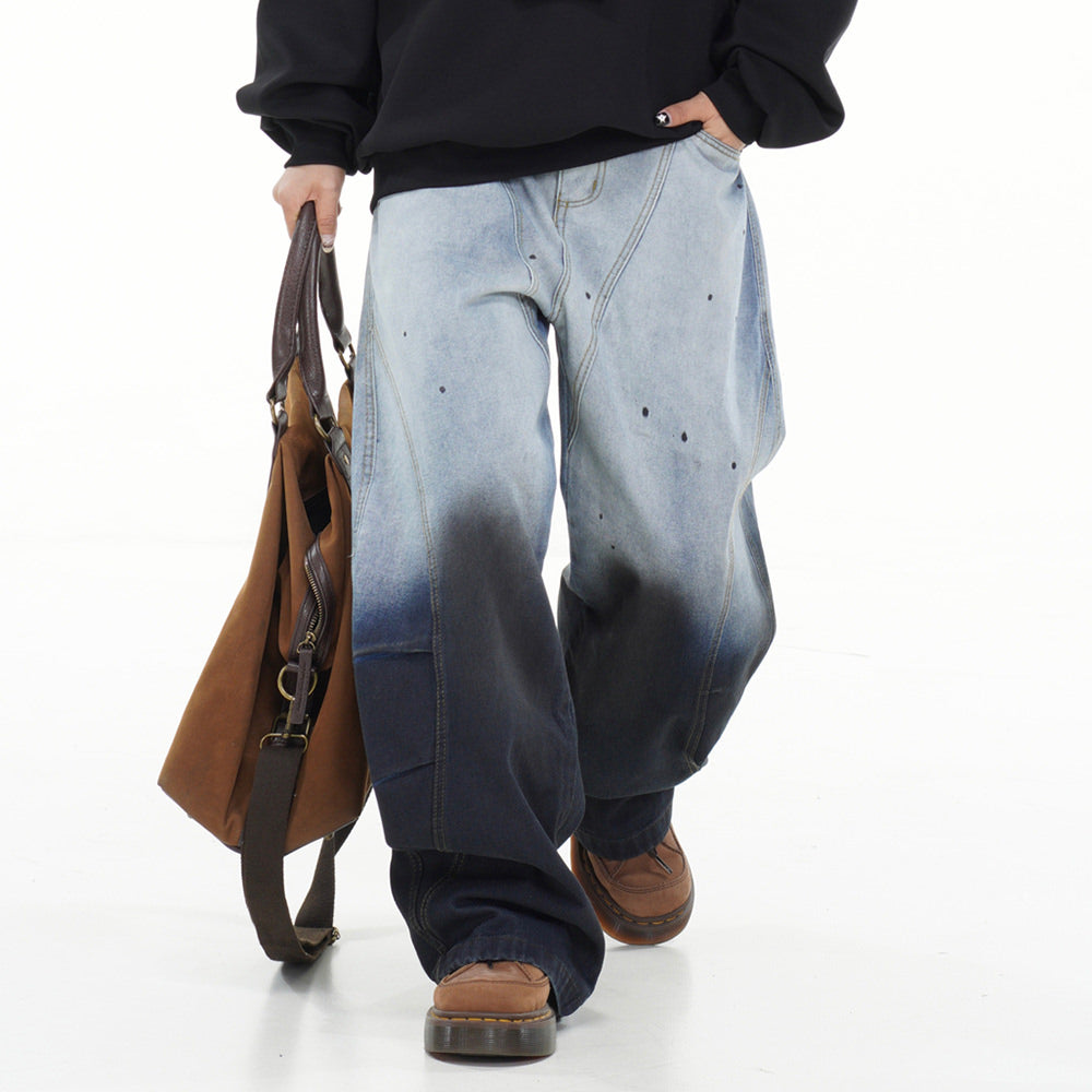 VILZSTUDIOS Faded gradient baggy jeans for streetwear fashion