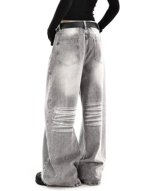 VILZSTUDIOS faded grey wide leg jeans