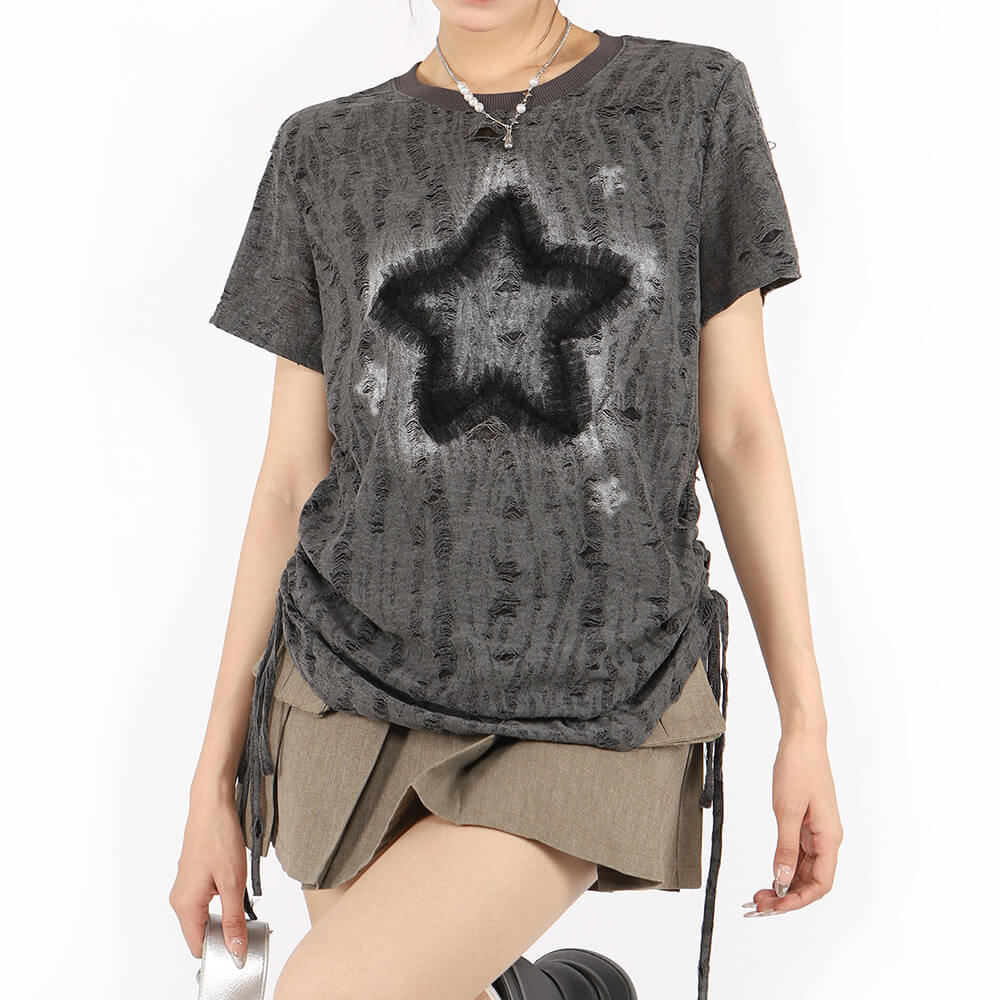 VILZSTUDIOS Faded star print oversized t-shirt