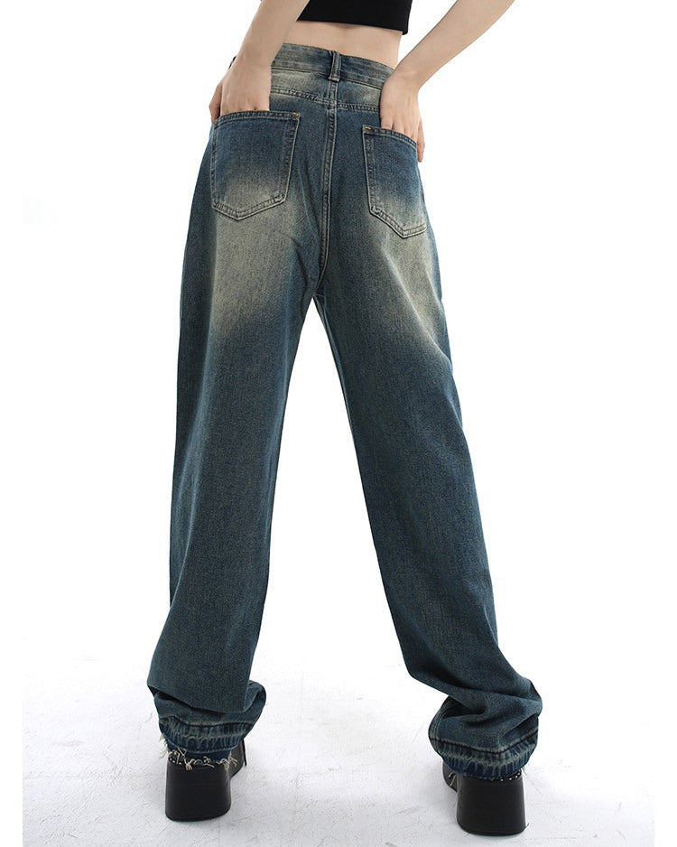 VILZSTUDIOS Wide leg denim jeans for casual streetwear style