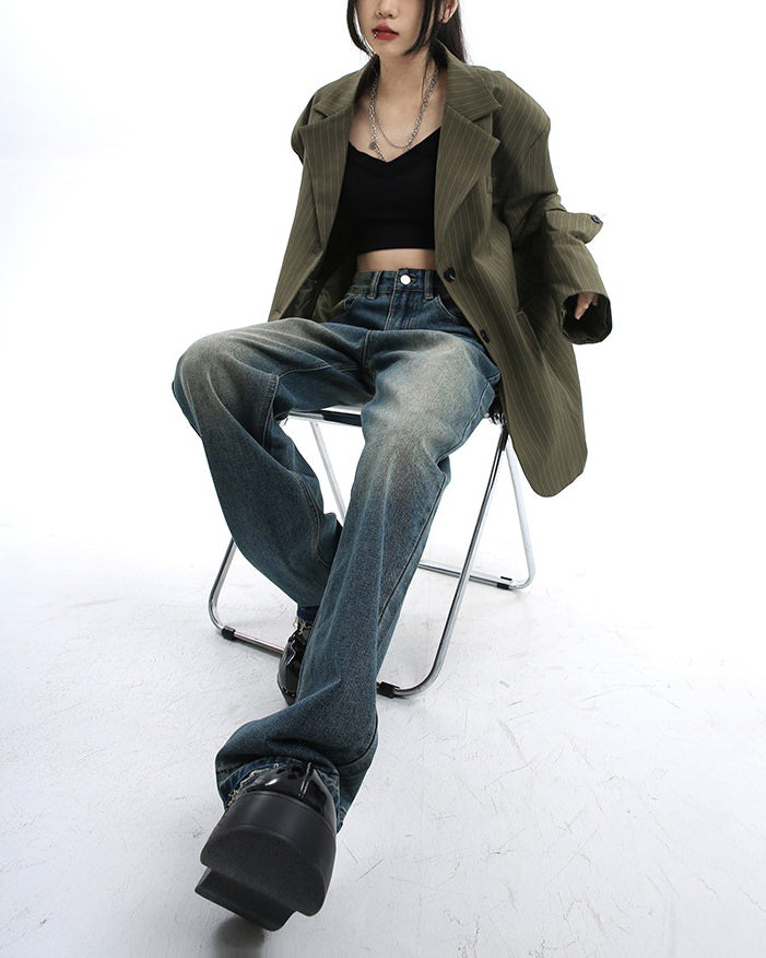 VILZSTUDIOS Wide leg denim jeans for casual streetwear style