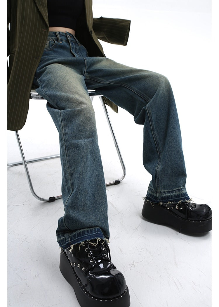 VILZSTUDIOS Wide leg denim jeans for casual streetwear style