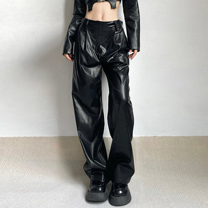 VILZSTUDIOS Faux leather trousers for streetwear fashion