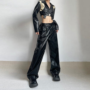 VILZSTUDIOS Faux leather trousers for streetwear fashion