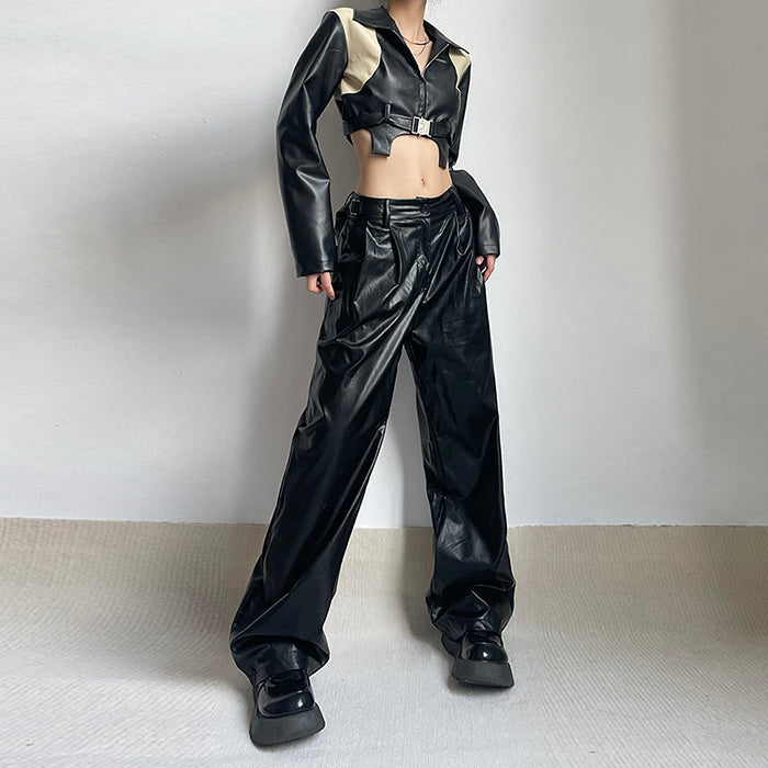 VILZSTUDIOS Faux leather trousers for streetwear fashion