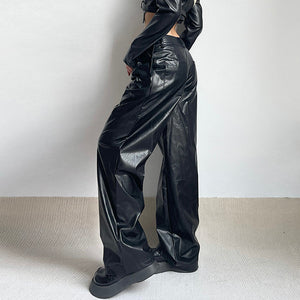 VILZSTUDIOS Faux leather trousers for streetwear fashion