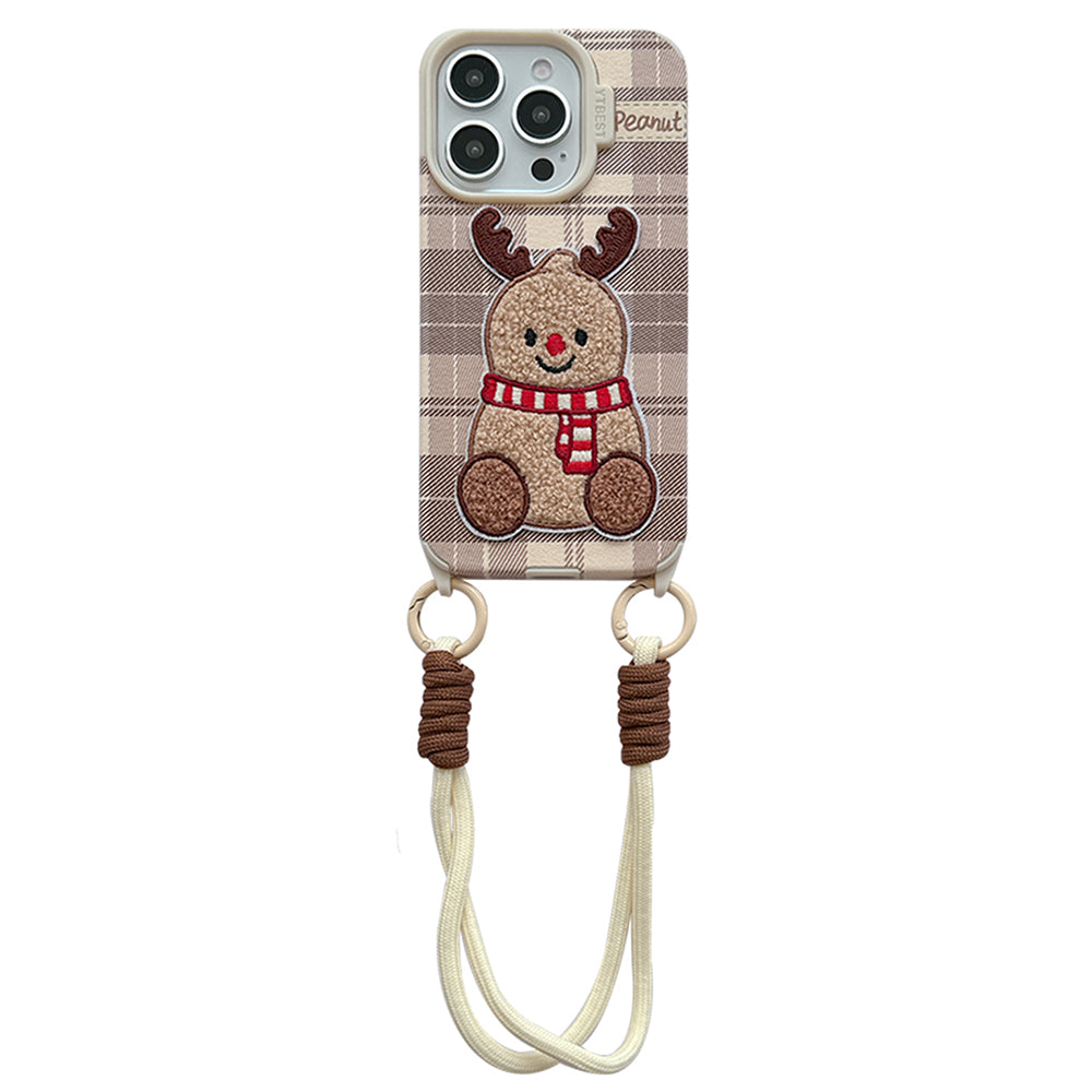 VILZSTUDIOS Decorative phone case featuring deer embroidery