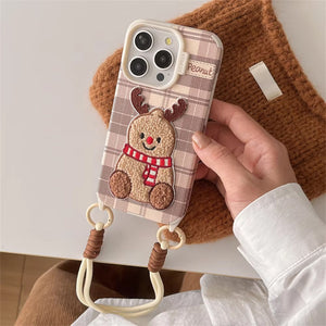 VILZSTUDIOS Decorative phone case featuring deer embroidery