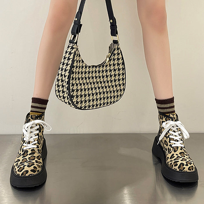 VILZSTUDIOS Fierce animal print lace up boots for trendy fashion