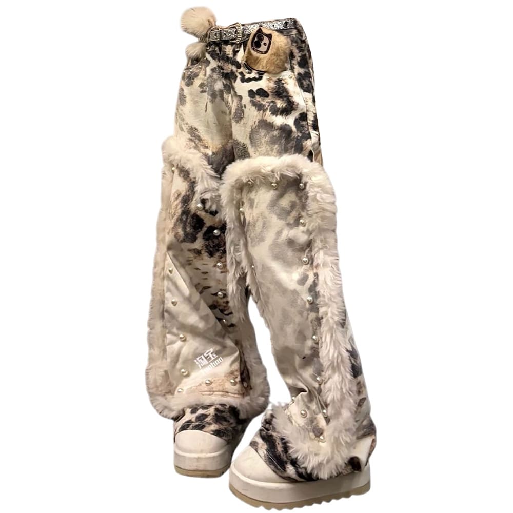 VILZSTUDIOS Fierce faux fur leopard pants from VILZSTUDIOS
