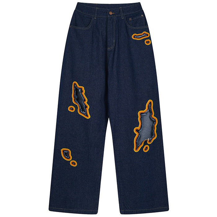 VILZSTUDIOS Flame cut-out wide-leg jeans from VILZSTUDIOS