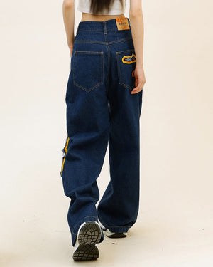 VILZSTUDIOS Flame cut-out wide-leg jeans from VILZSTUDIOS