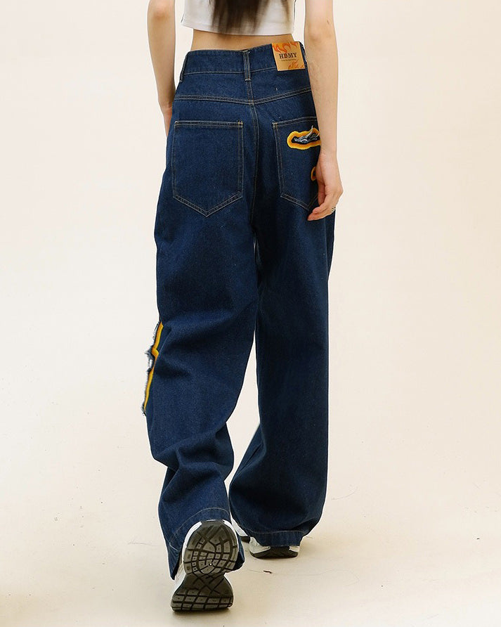 VILZSTUDIOS Flame cut-out wide-leg jeans from VILZSTUDIOS