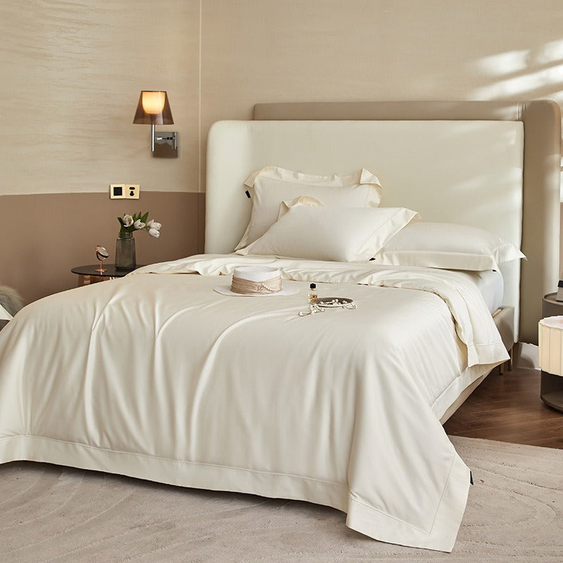 Flanged Border Satin Duvet Cover Set