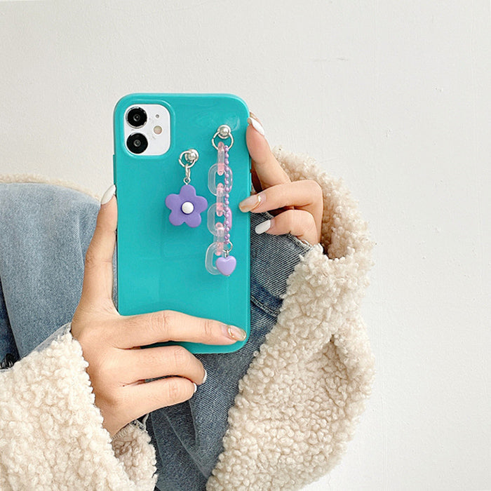 VILZSTUDIOS Stylish floral acrylic chain iPhone case
