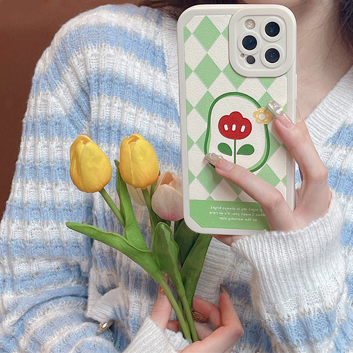 VILZSTUDIOS Floral Argyle iPhone protective case