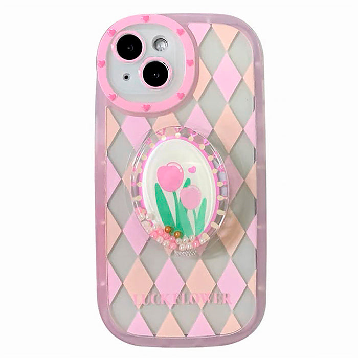 VILZSTUDIOS Stylish iPhone case with floral argyle pattern