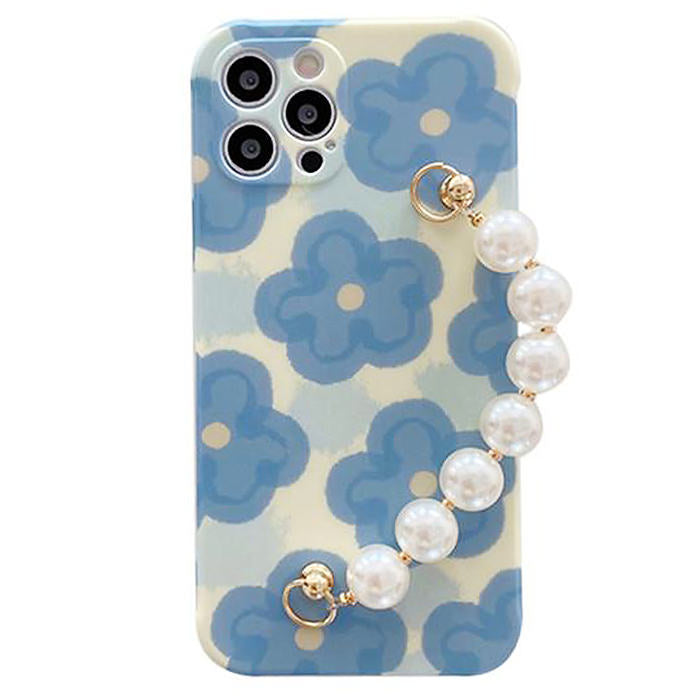 VILZSTUDIOS Floral beaded chain phone case