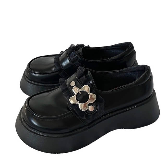 VILZSTUDIOS Floral buckle chunky platforms for trendy streetwear