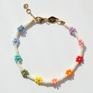 VILZSTUDIOS Floral beaded bracelet on elastic cord