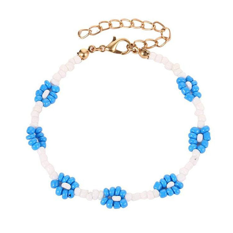 VILZSTUDIOS Floral beaded bracelet on elastic cord