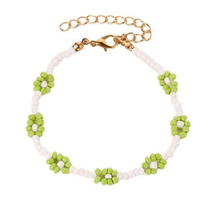 VILZSTUDIOS Floral beaded bracelet on elastic cord